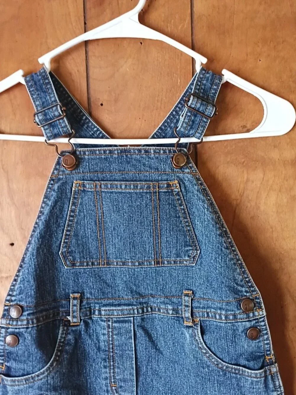 Gymboree Girls Denim Jumper Dress Size XL Blue Jean Floral Embroidered Cotton